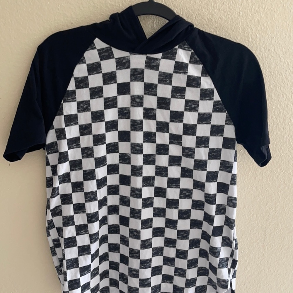 Hooded checkered shirt